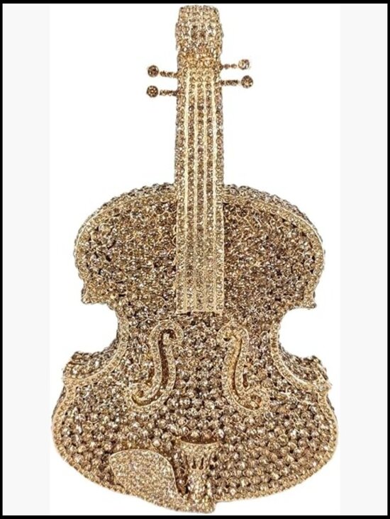 Handbags - Novelty Violin Clutch Bag Rhinestone Evening Handbag Bridal Party Wedding Mini